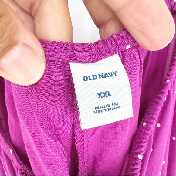 NWT Old Navy V-Neck Maxi Shift Dress In Polka Dot Potent Purple Plus Size XXL - Picture 5 of 11
